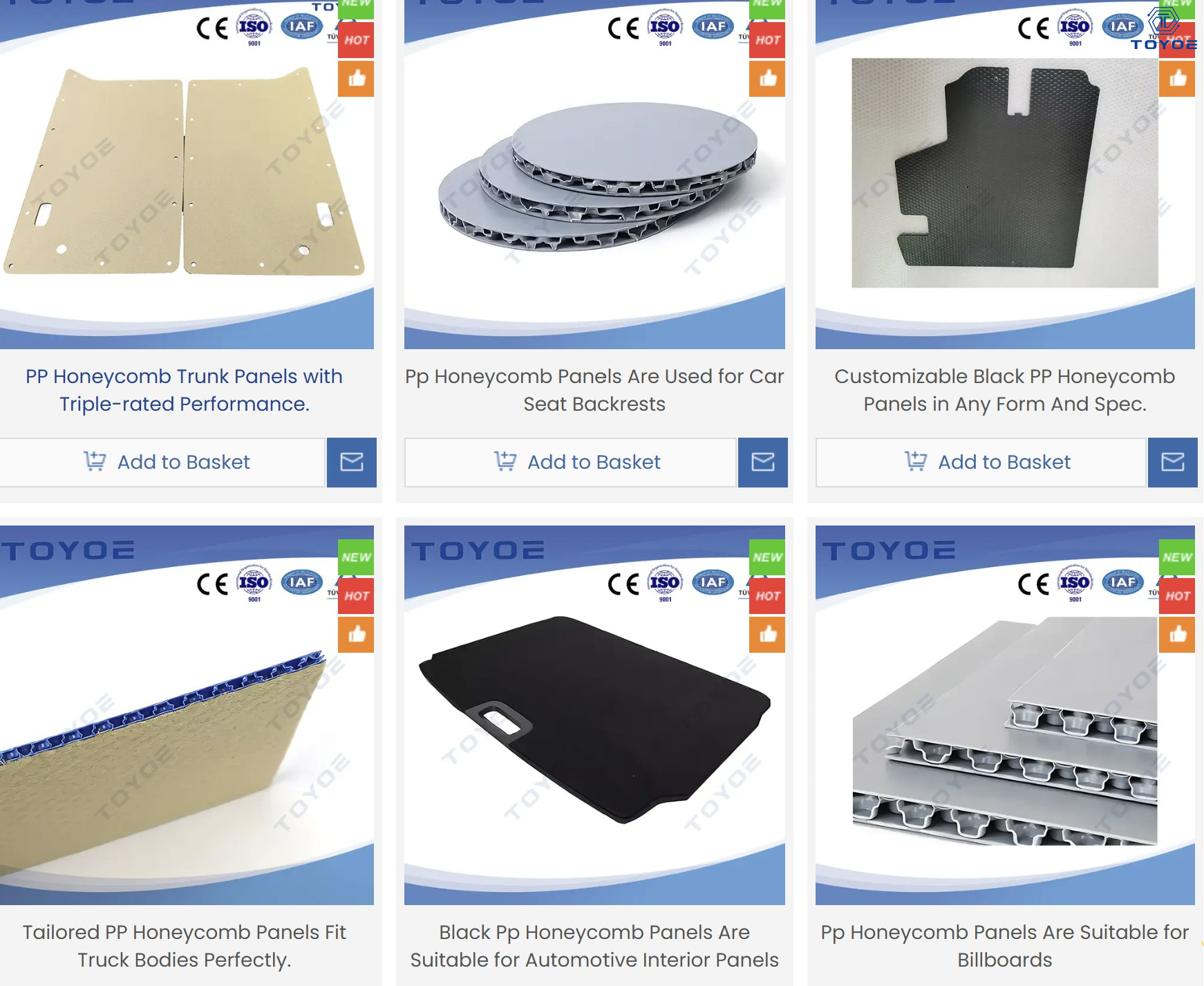 PP لوحة Honeycomb